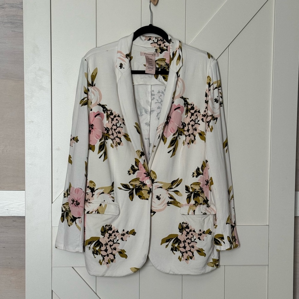 Philosophy stretch ponte knit single button blazer